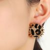 leopard print horse hair earrings button post cheetah print jewelry accessories