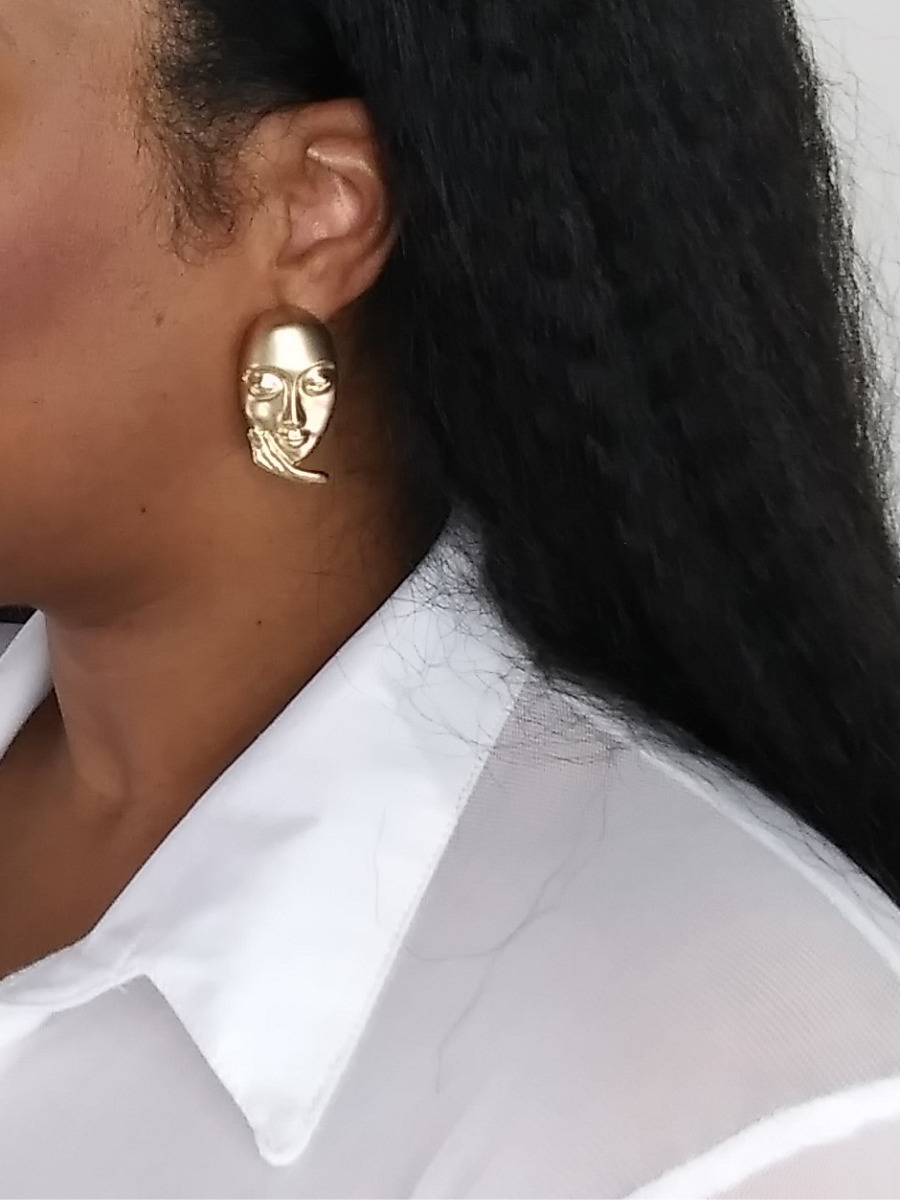 gold face earrings 1