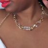 gold acrylic chainlink necklace