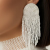 white beaded fringe earrings, statedchic, stated chic boutique, women's jewelry