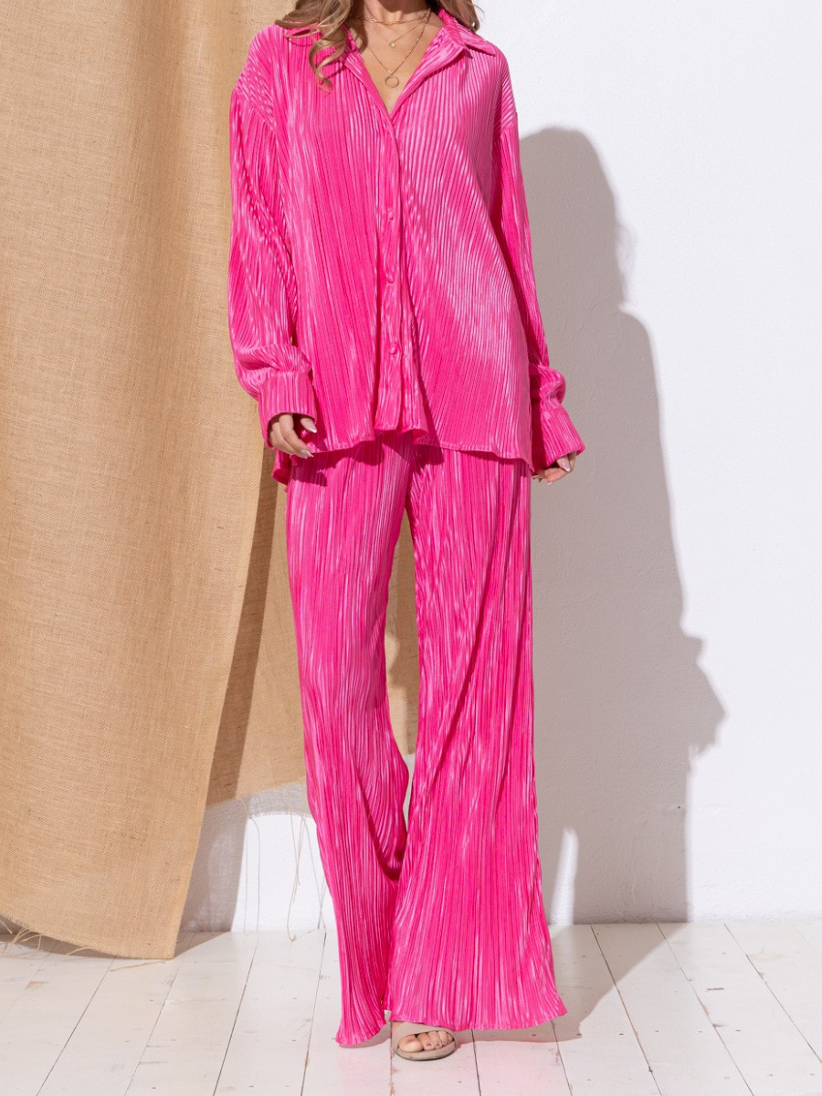 plisse pleat matching set pink 2 pc set outfit women's clothing boutique