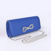 blue satin handbag