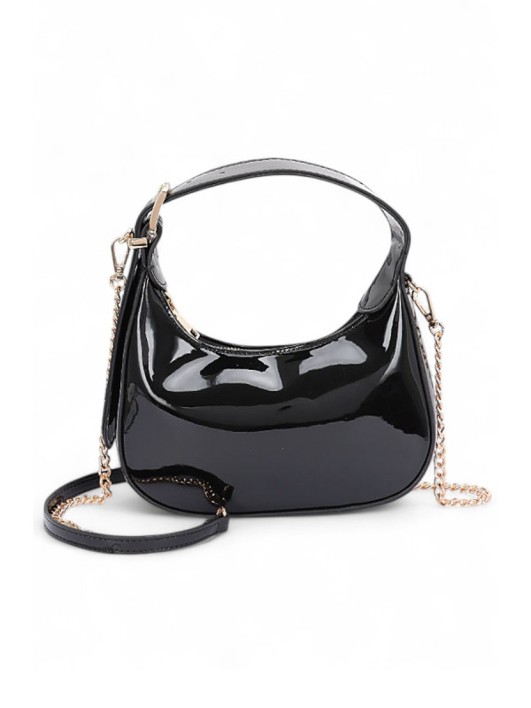 black patent leather handbag, stated chic online women's clothing store, shop handbags